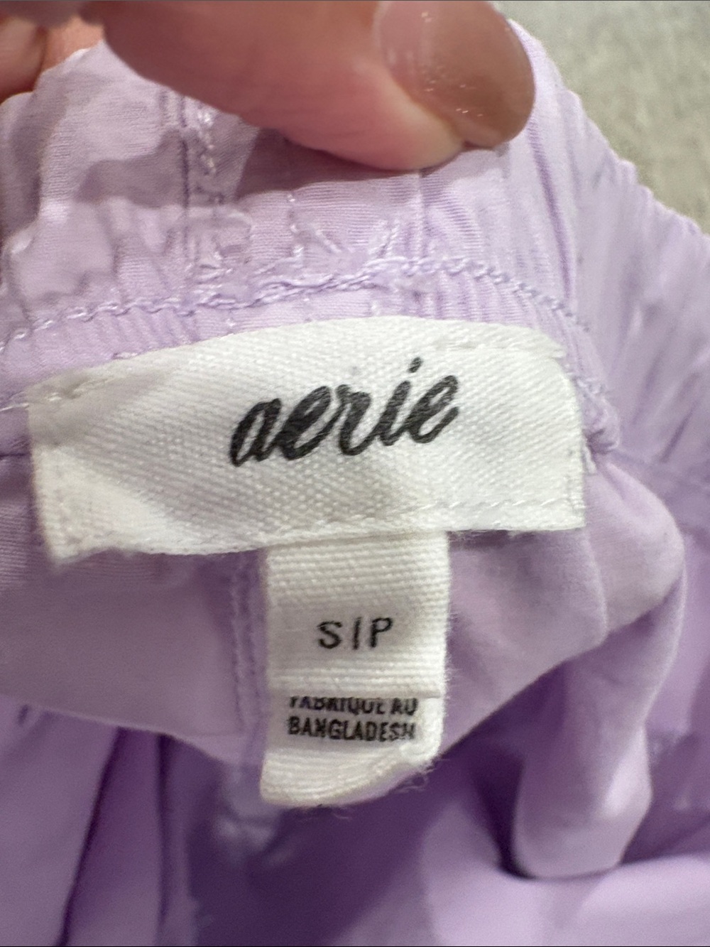 Aerie Lilac Cotton Wide Leg Cargo Pants | Drawstring Waist | Size Small - Picture 7 of 8